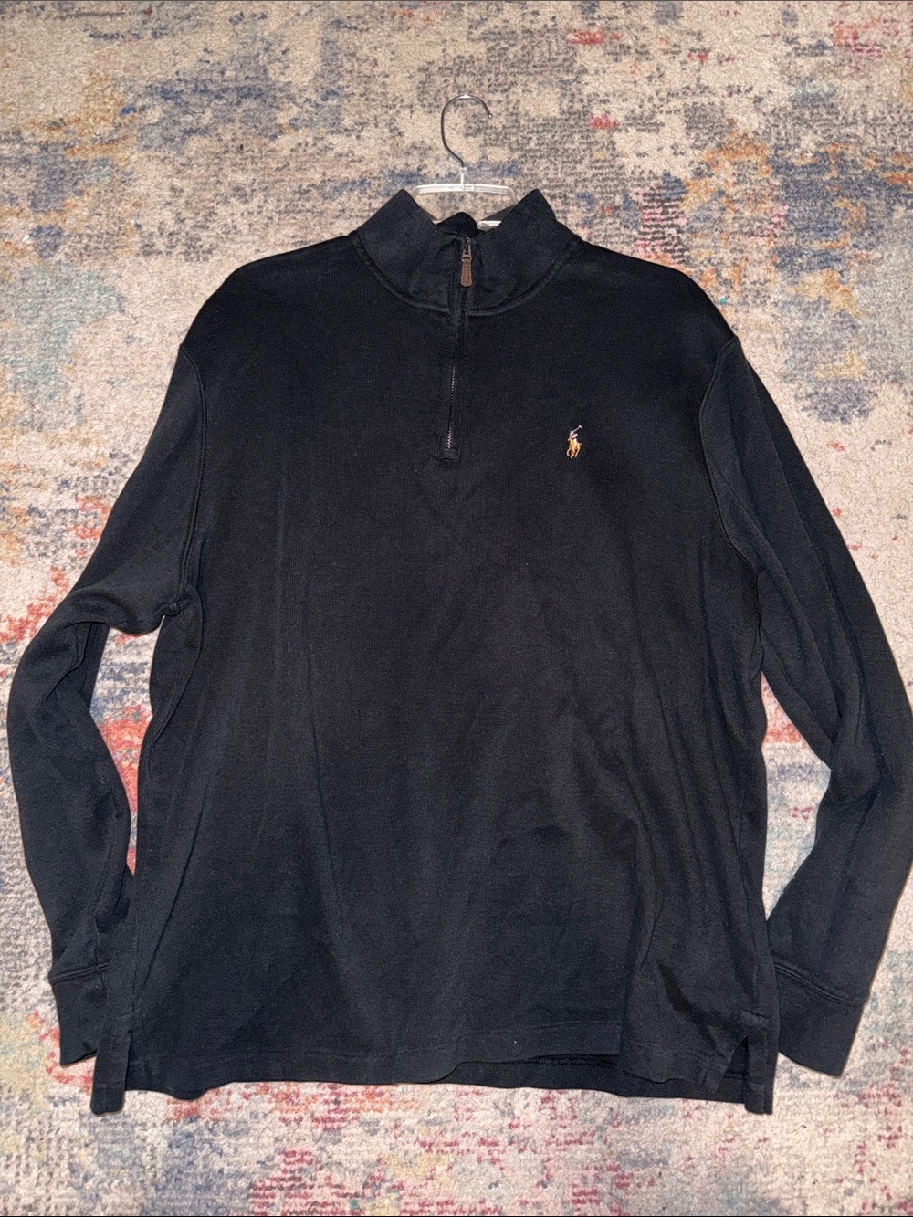 Polo by Ralph Lauren Black Half-Zip Pullover with Embroidered logo